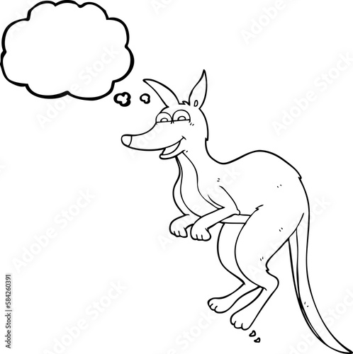 thought bubble cartoon kangaroo