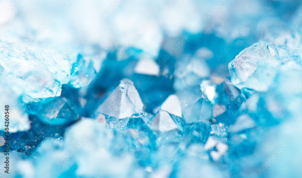 Winter background of blue agate crystals closeup Winter background of blue agate crystals closeup
