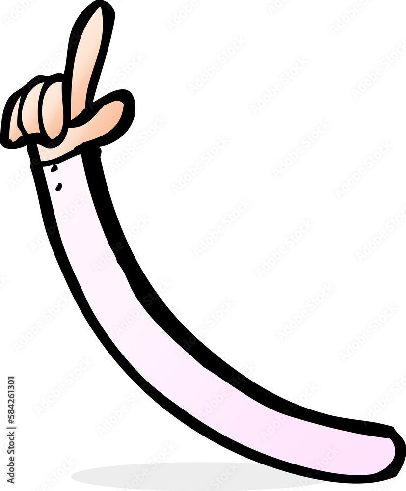 Obraz premium cartoon pointing arm