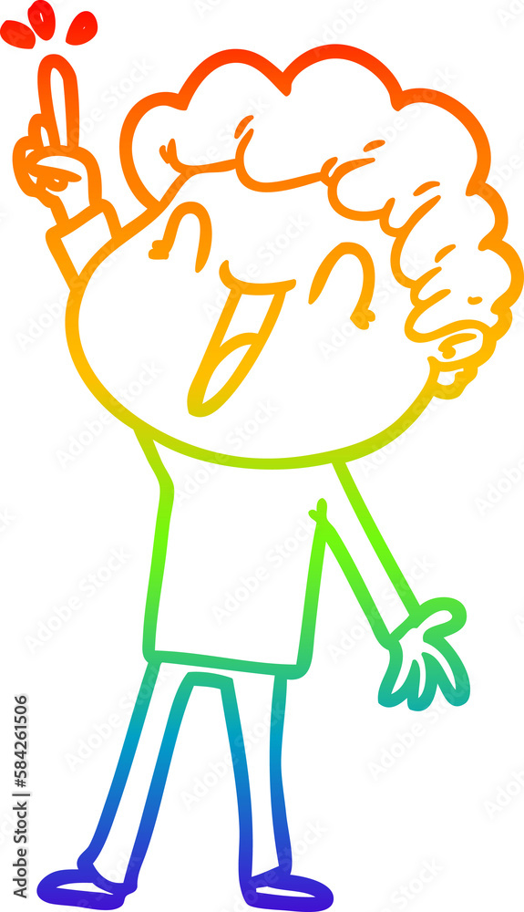 rainbow gradient line drawing cartoon happy man rainbow gradient line drawing cartoon happy man
