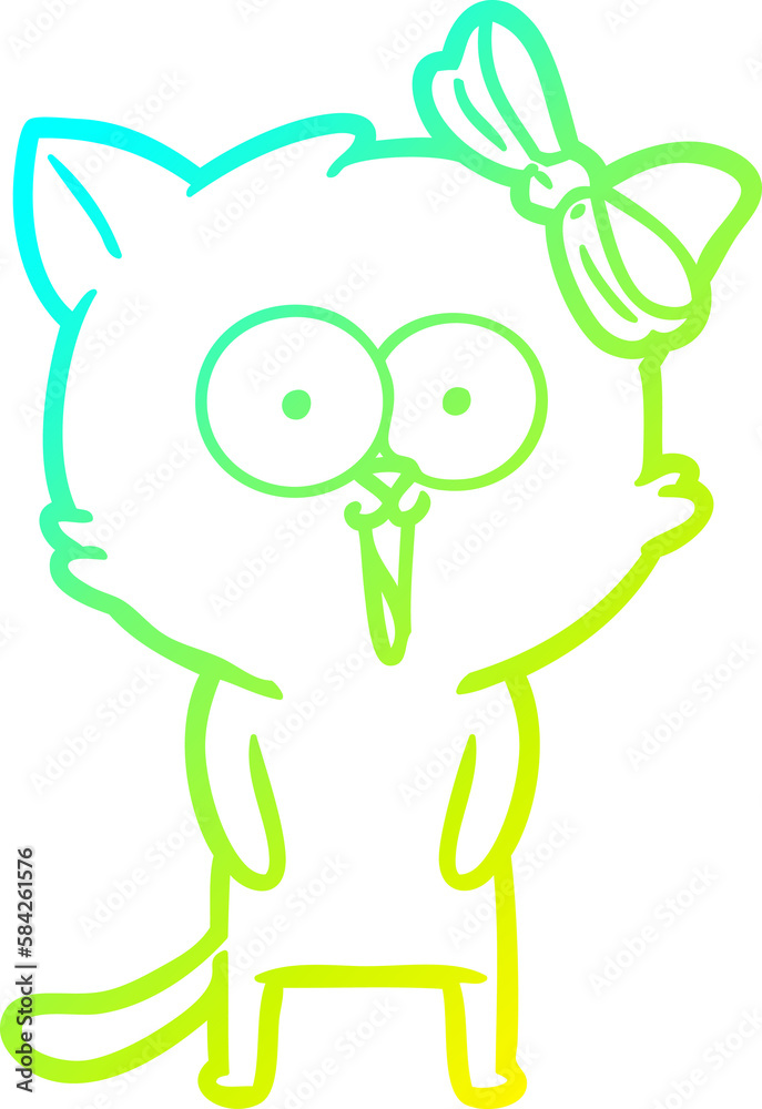 cold gradient line drawing cartoon cat cold gradient line drawing cartoon cat