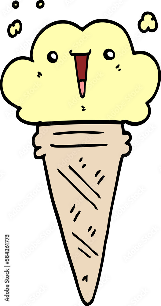 cartoon ice cream with face cartoon ice cream with face