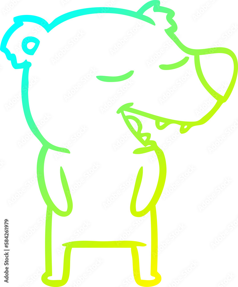 cold gradient line drawing cartoon bear cold gradient line drawing cartoon bear