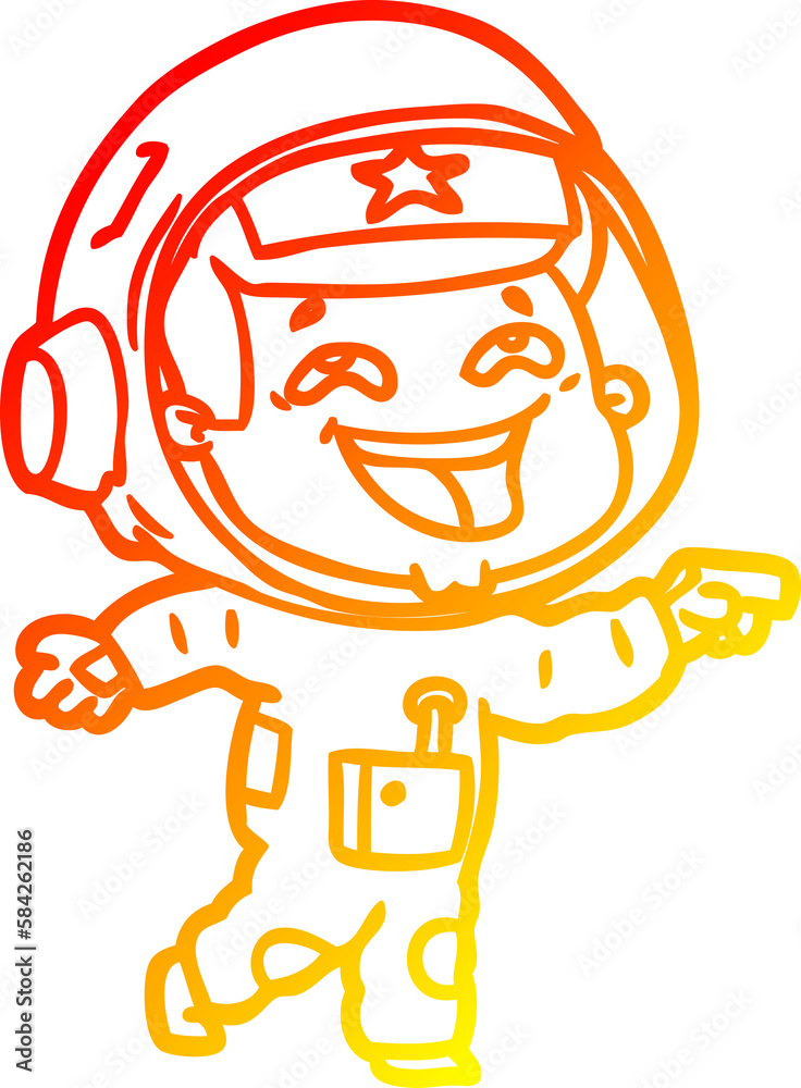 warm gradient line drawing cartoon laughing astronaut warm gradient line drawing cartoon laughing astronaut