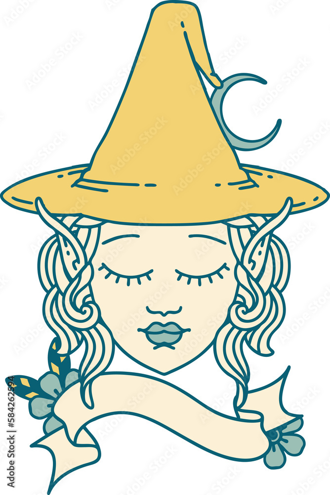 elf mage character face illustration elf mage character face illustration