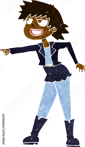 cartoon woman pointing