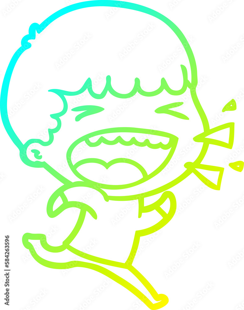 cold gradient line drawing cartoon laughing man cold gradient line drawing cartoon laughing man