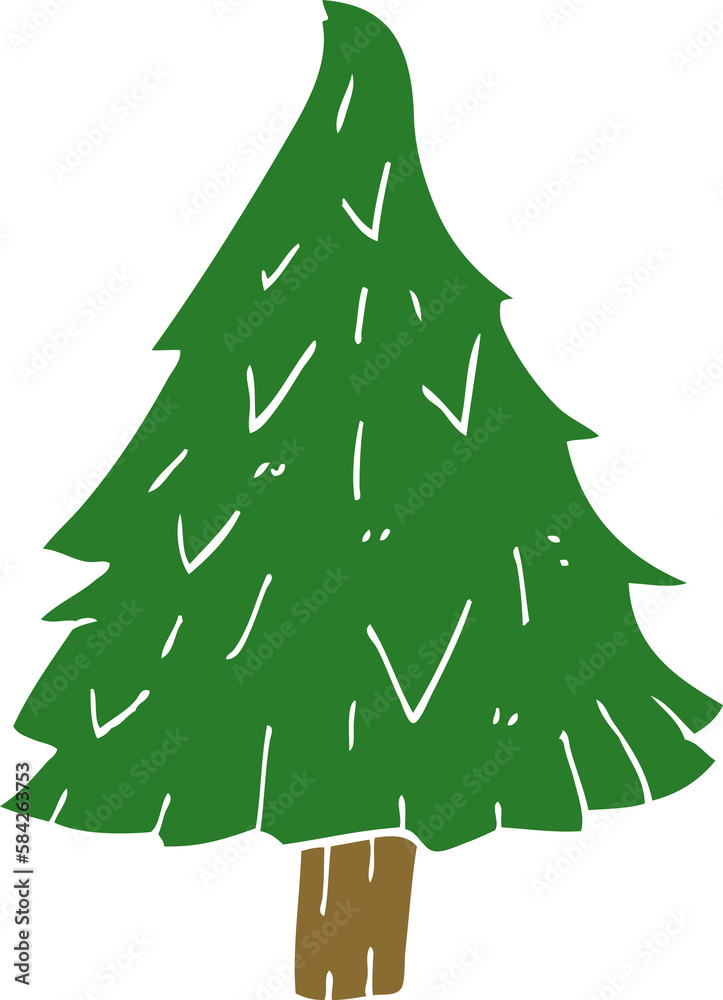 Fototapeta premium cartoon doodle christmas tree