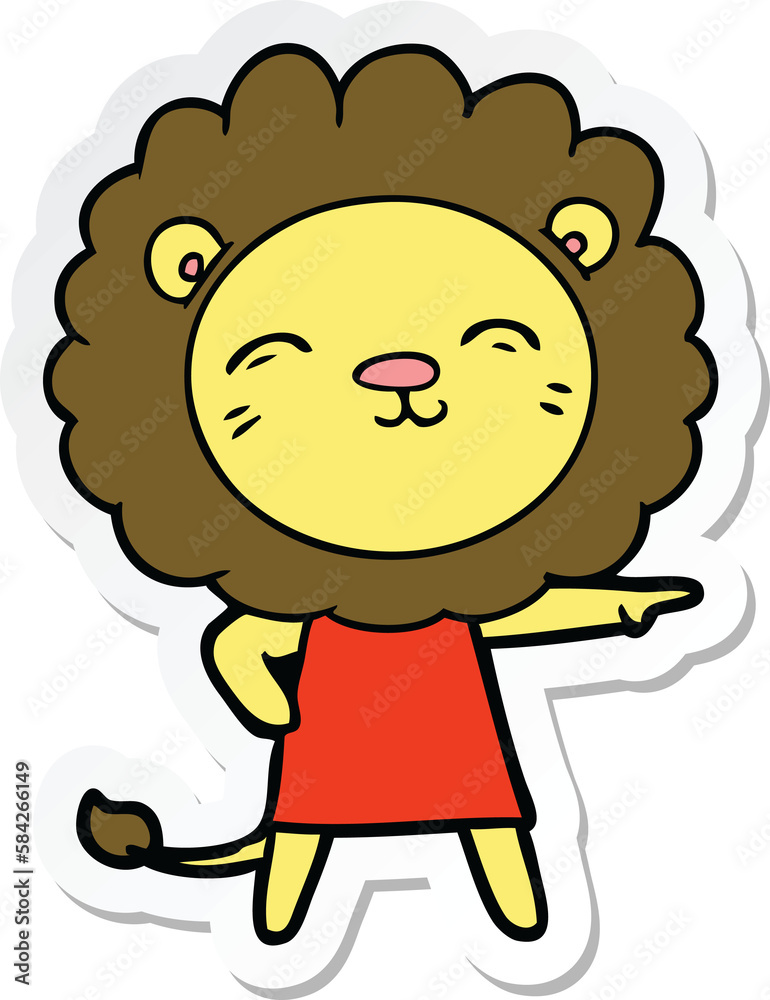 sticker of a cartoon lion sticker of a cartoon lion
