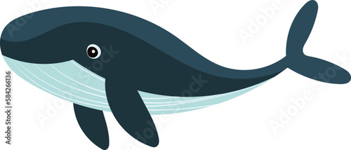 blue whale in flat style isolated vector