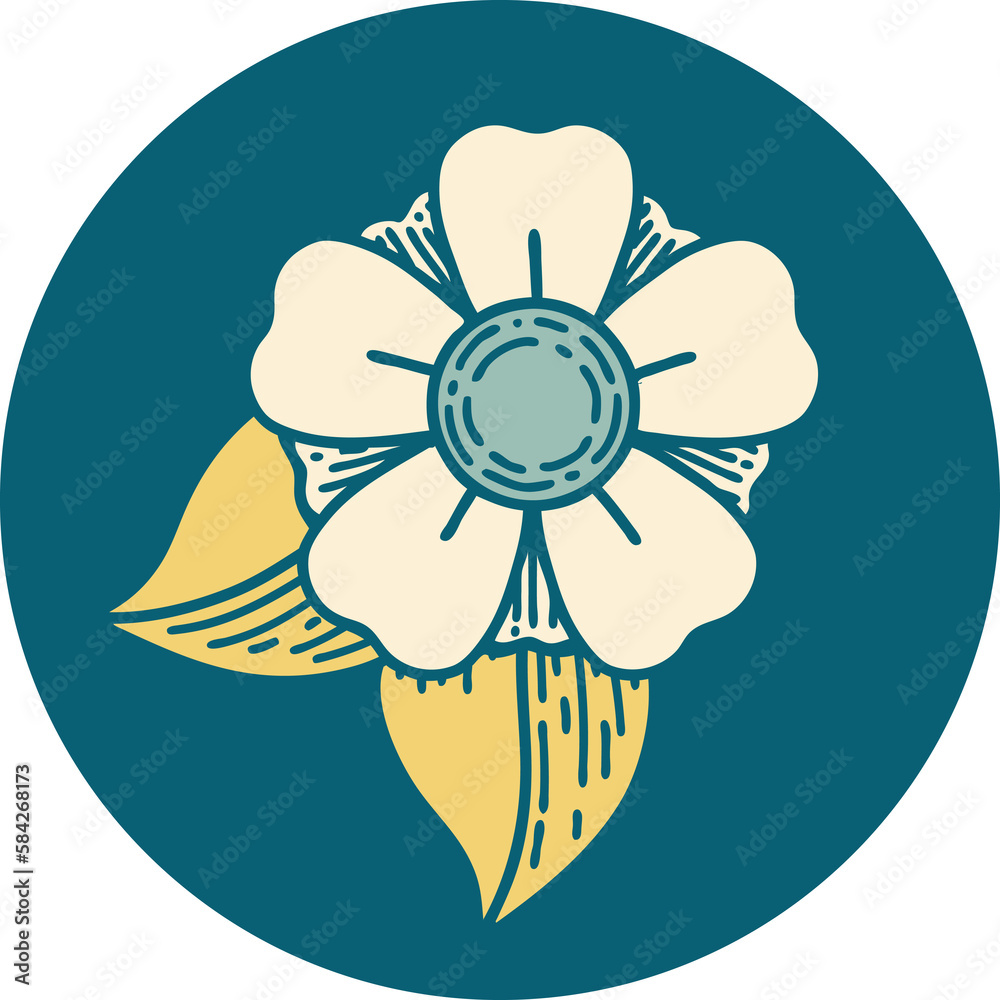 tattoo style icon of a flower tattoo style icon of a flower