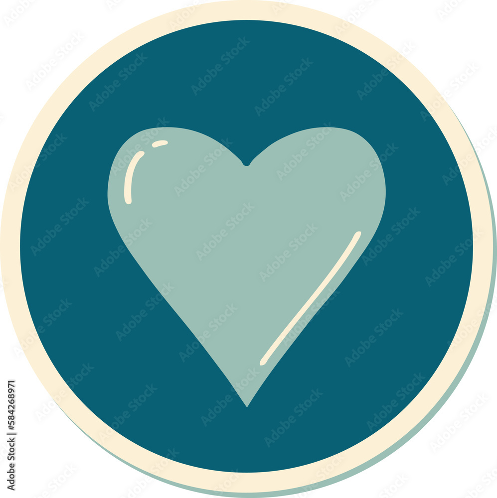 tattoo style sticker of a heart tattoo style sticker of a heart