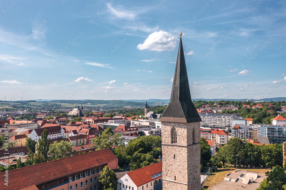 Summer cityscape of Nordhausen, Thuringia, Harz region, Germany