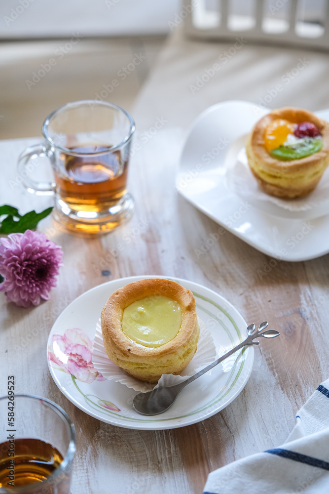 choux pastry on the table