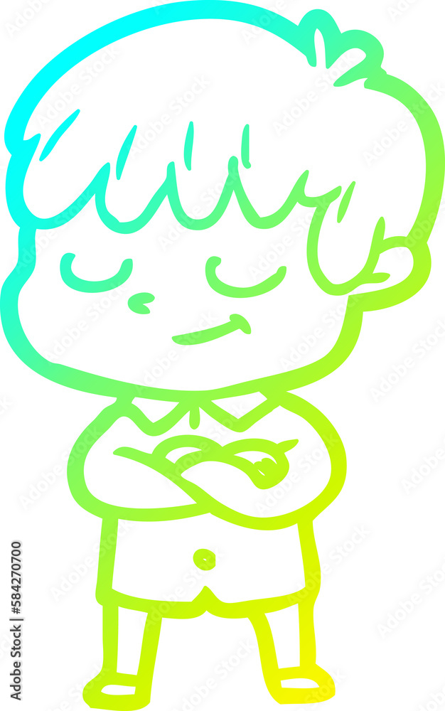 cold gradient line drawing cartoon happy boy cold gradient line drawing cartoon happy boy