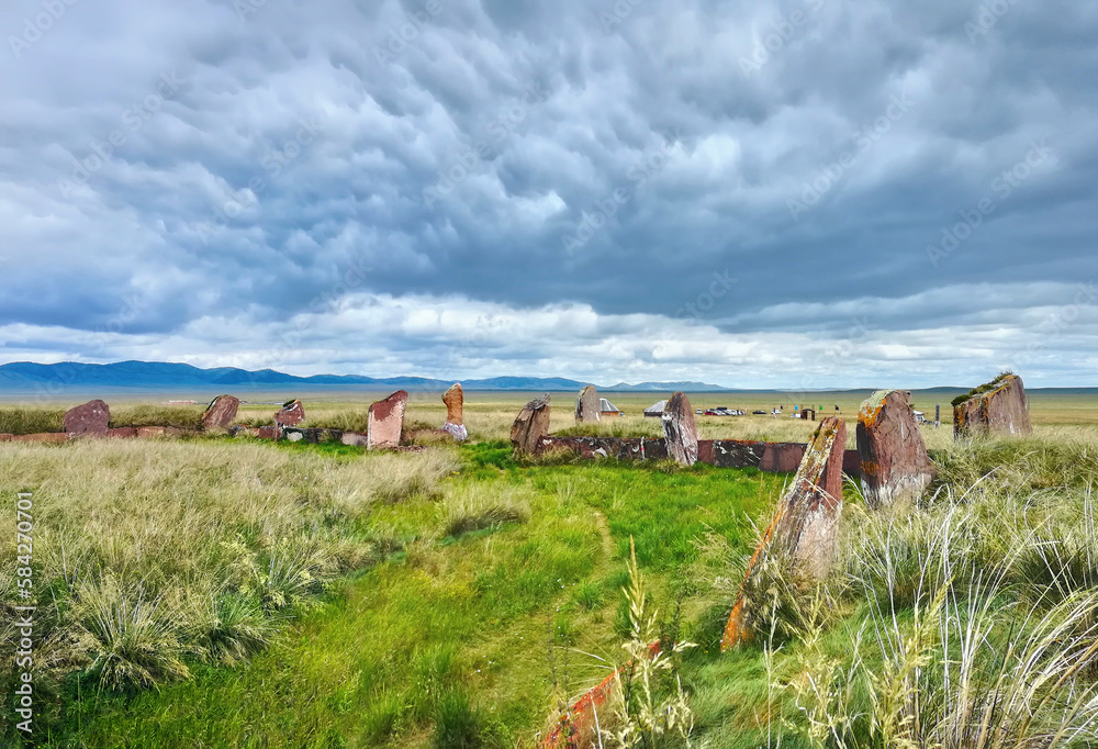 Beautiful scenery with ancient Large Salbyk mound Beautiful scenery with ancient Large Salbyk mound