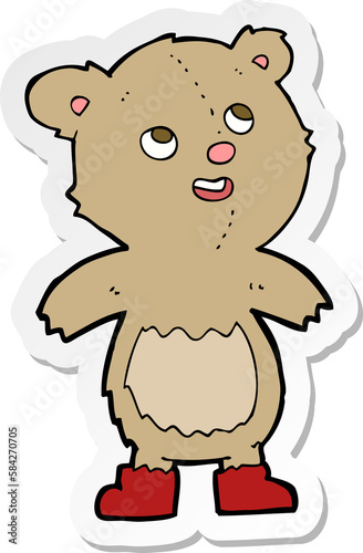 sticker of a cartoon teddy bear