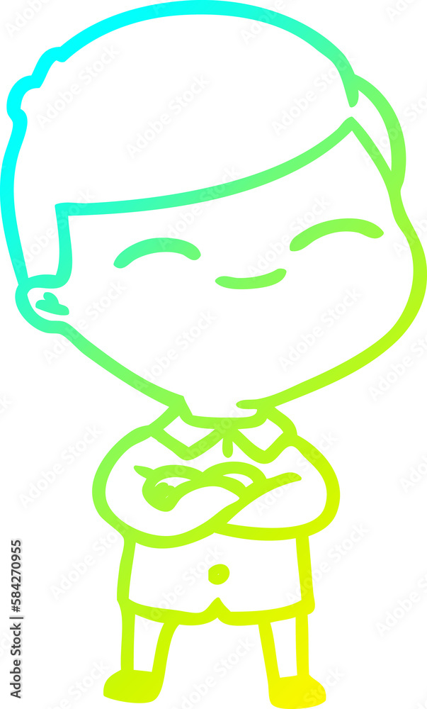 cold gradient line drawing cartoon smiling boy cold gradient line drawing cartoon smiling boy