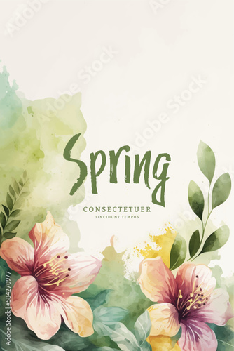 Vector watercolor spring banner