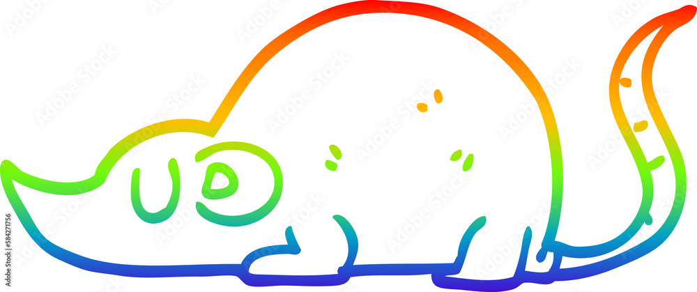 rainbow gradient line drawing cartoon mouse rat rainbow gradient line drawing cartoon mouse rat
