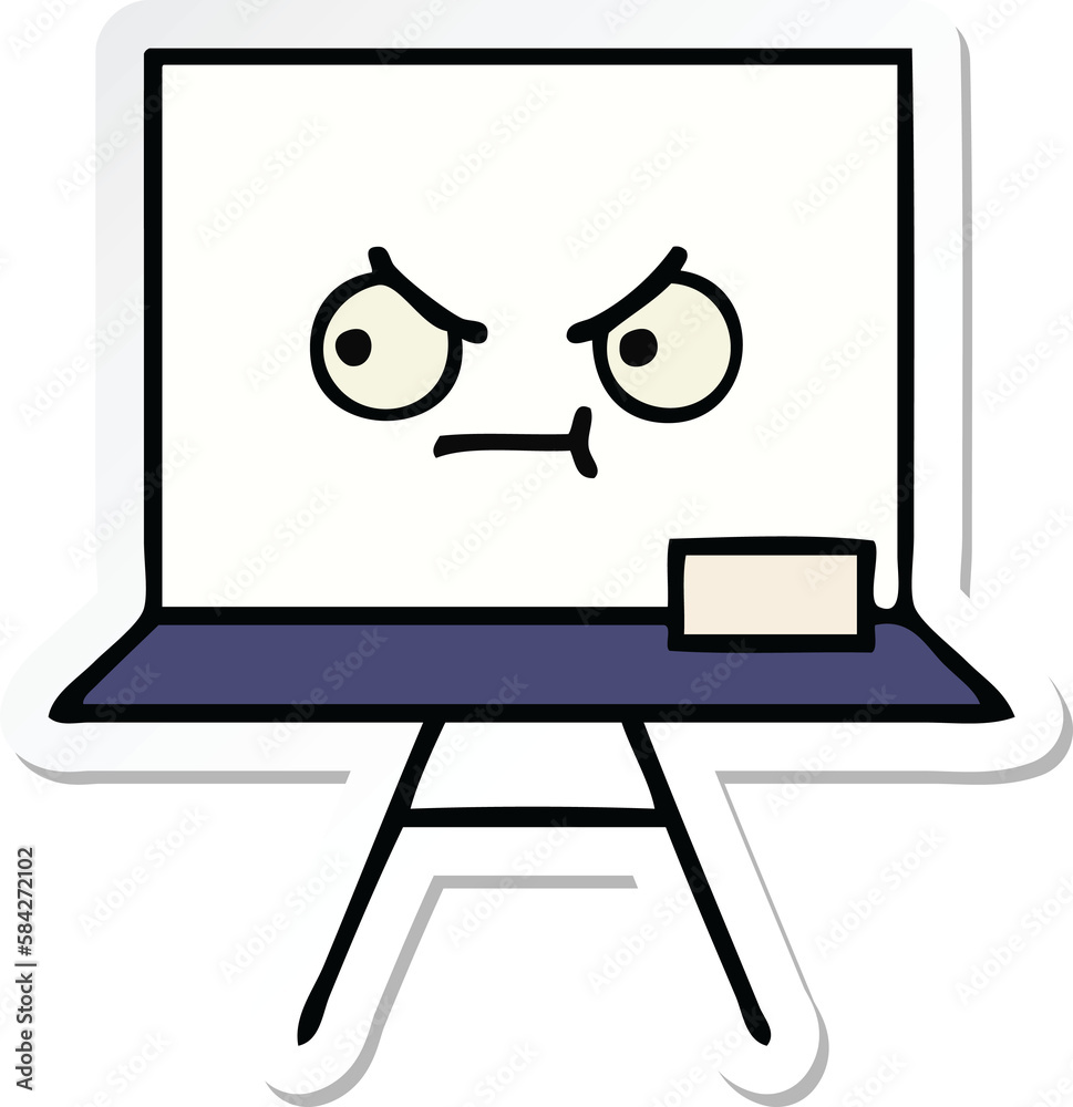Fototapeta premium sticker of a cute cartoon white board