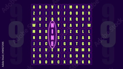 10 (Ten) Second Word Search Countdown 4K Animated Video