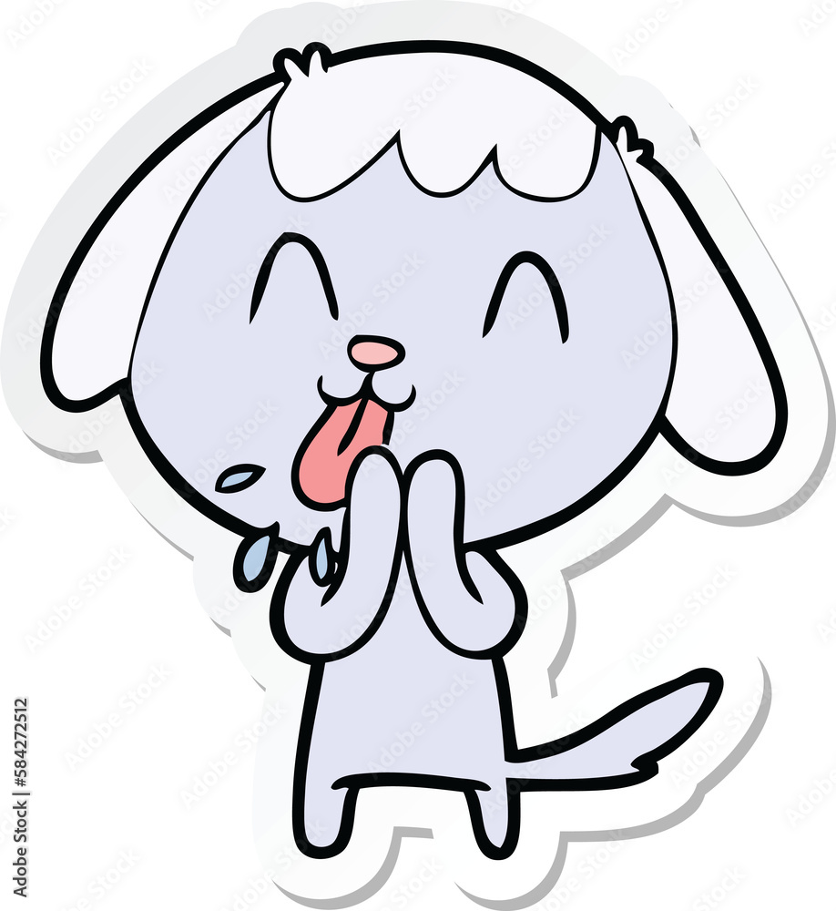 sticker of a cute cartoon dog sticker of a cute cartoon dog