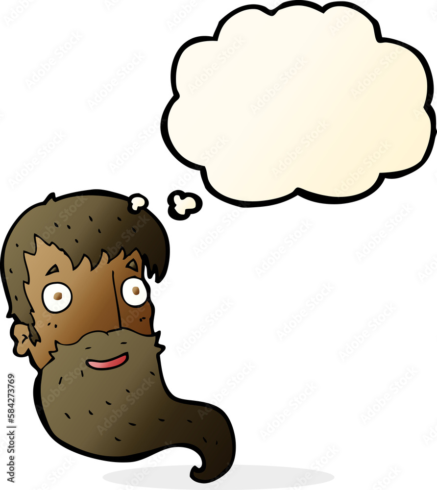 cartoon bearded man with thought bubble cartoon bearded man with thought bubble