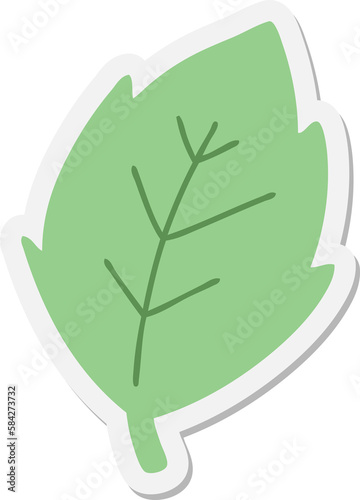 simple cartoon leaf sticker