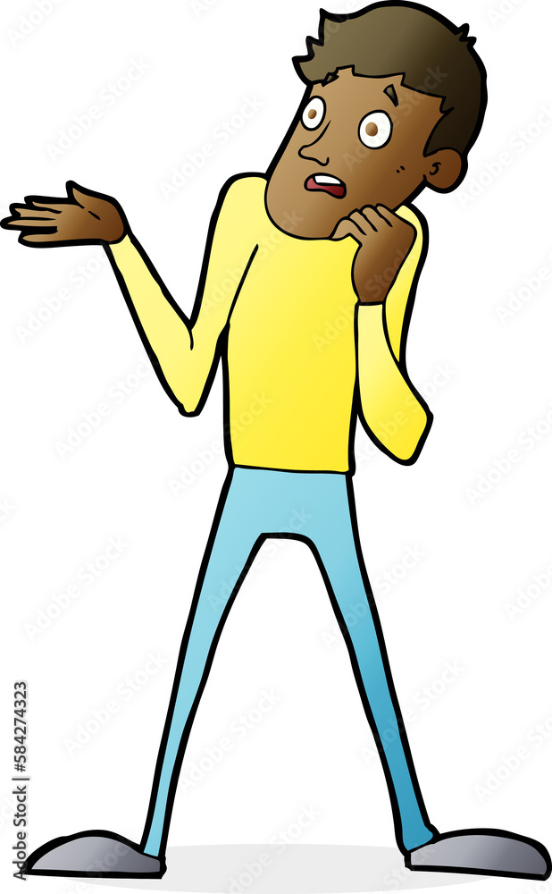 Fototapeta premium cartoon nervous man