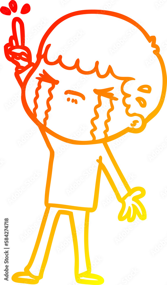 warm gradient line drawing cartoon man crying warm gradient line drawing cartoon man crying