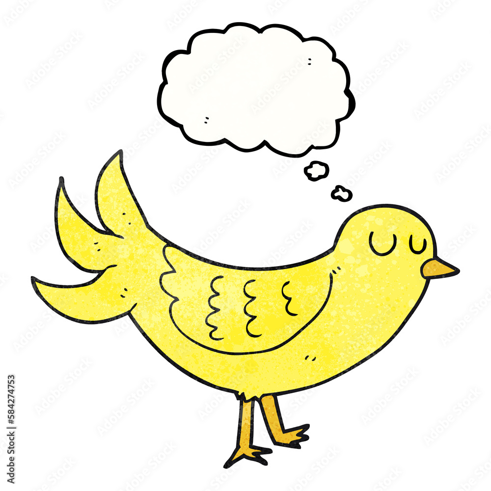 thought bubble textured cartoon bird thought bubble textured cartoon bird