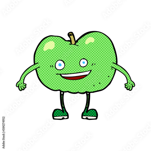 cartoon happy apple character