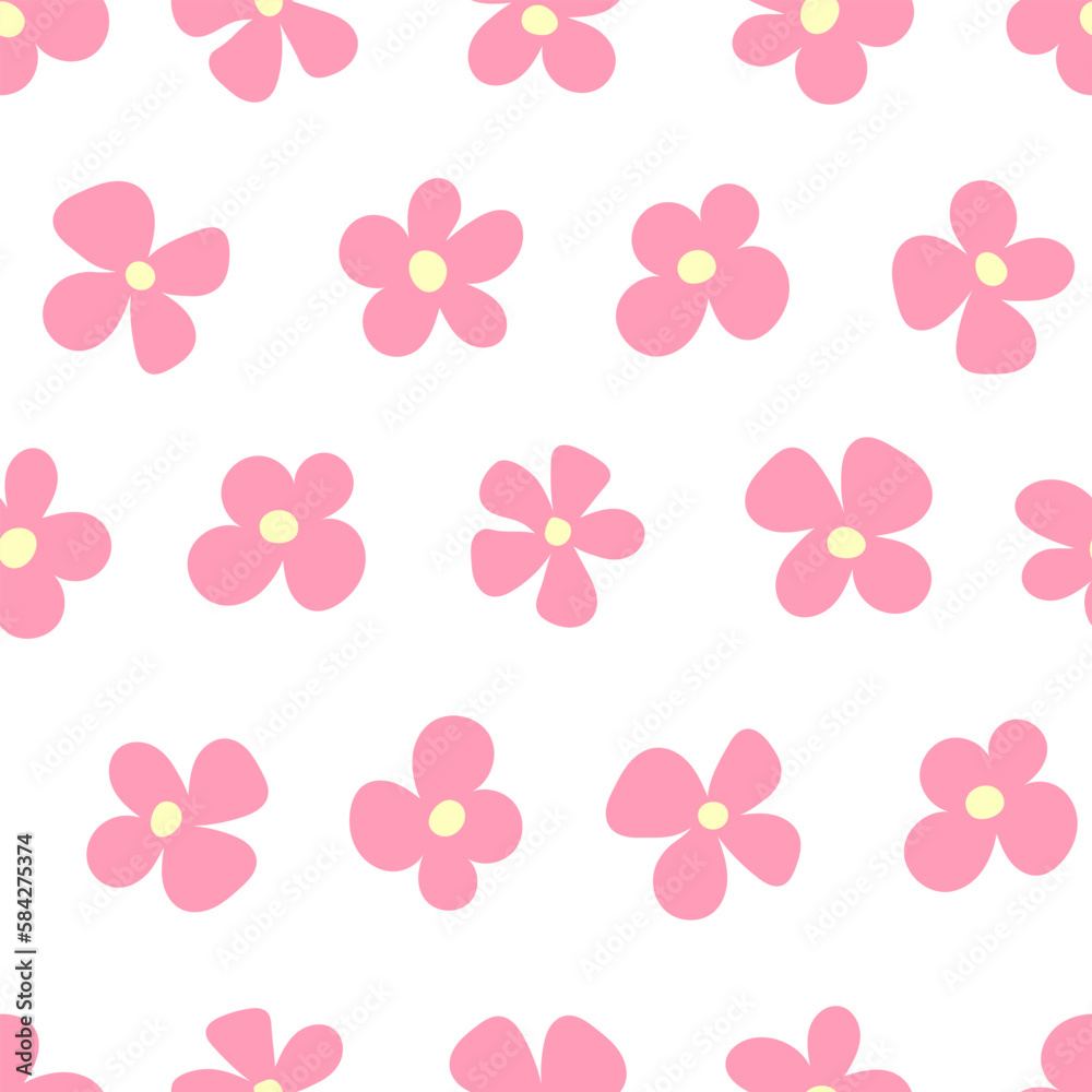 Repited flower floral seamless pattern.