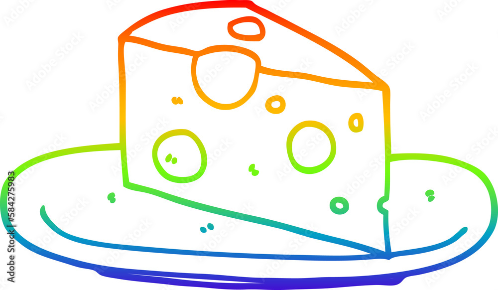 rainbow gradient line drawing cartoon cheese rainbow gradient line drawing cartoon cheese