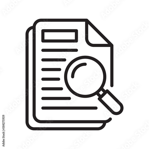 Search document vector filled outline Icon Design illustration. SEO Development And Marketing Symbol on White background EPS 10 File