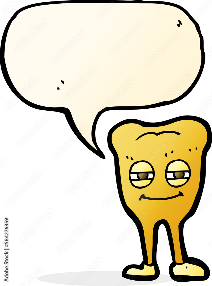 cartoon smiling tooth with speech bubble cartoon smiling tooth with speech bubble