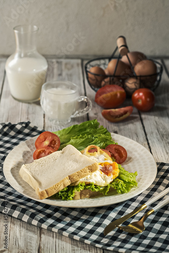 breakfast sandwich on the table