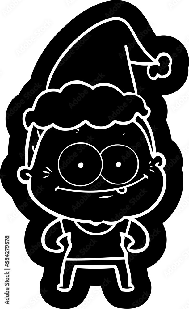 cartoon icon of a happy old woman wearing santa hat cartoon icon of a happy old woman wearing santa hat