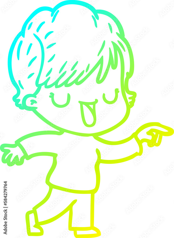 cold gradient line drawing cartoon woman talking cold gradient line drawing cartoon woman talking