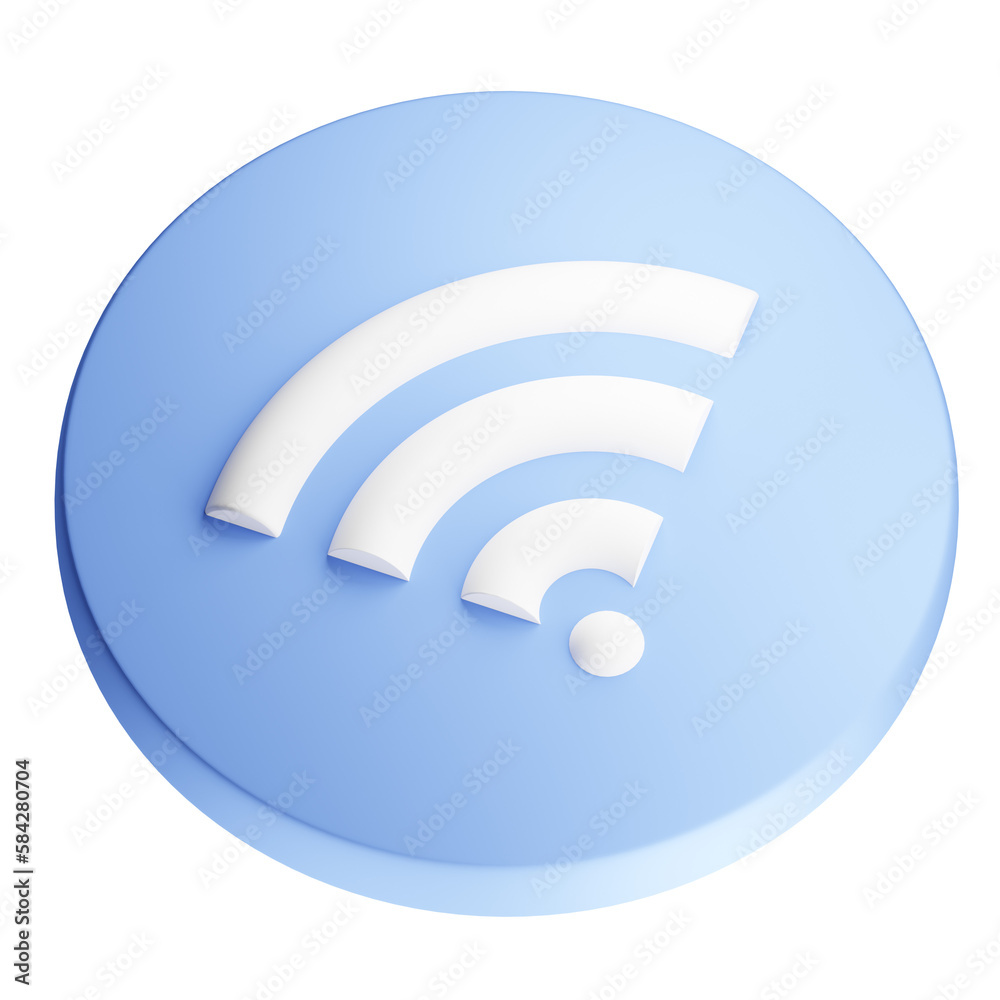 3D rendering of wifi icon circle. Transmission of communication signal in apartment and office network. Realistic PNG illustration isolated on transparent background 3D rendering of wifi icon circle. Transmission of communication signal in apartment and office network. Realistic PNG illustration isolated on transparent background