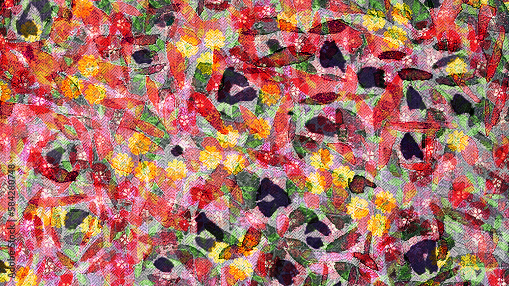 Fototapeta premium Abstract background pattern made from multi-colored pieces of fabric, textile, cloth