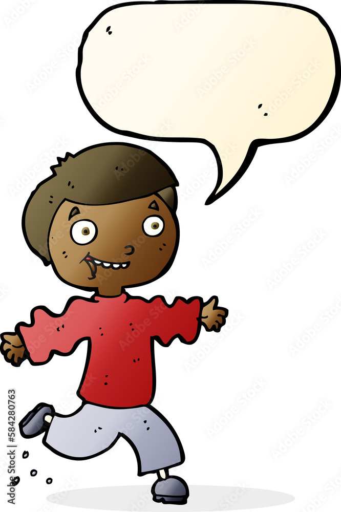 cartoon excited boy with speech bubble cartoon excited boy with speech bubble