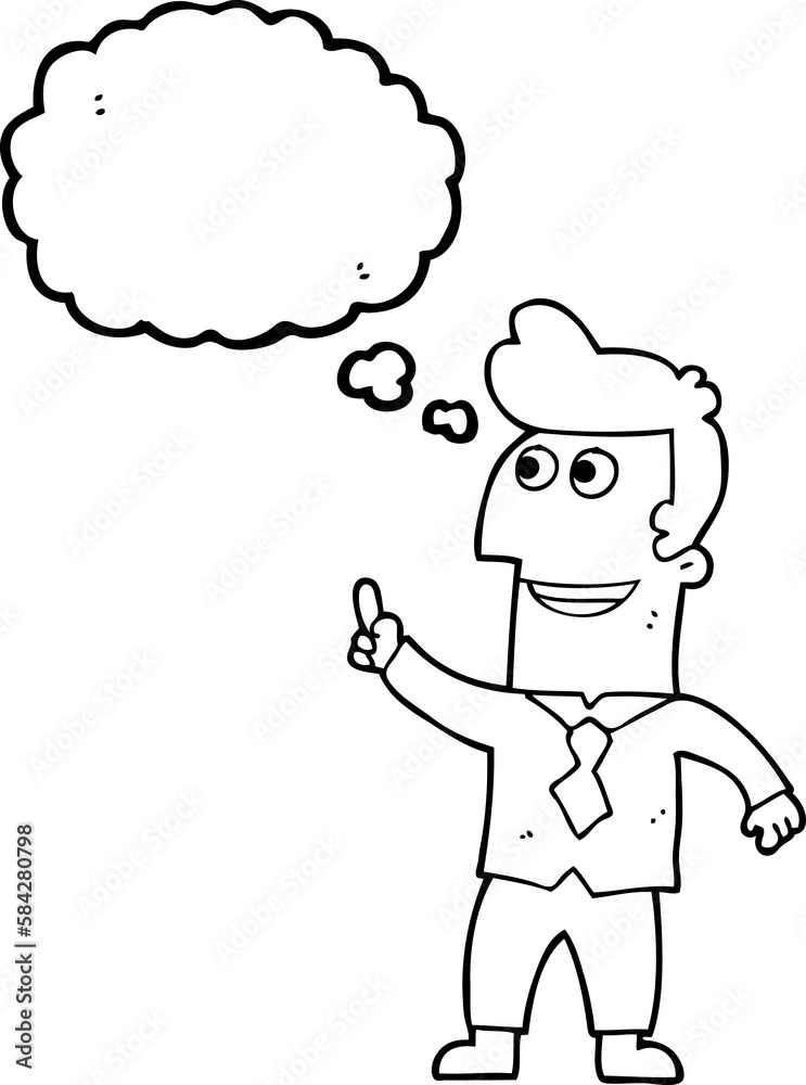 thought bubble cartoon businessman pointing thought bubble cartoon businessman pointing