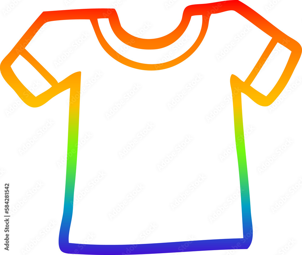 rainbow gradient line drawing cartoon tee shirt rainbow gradient line drawing cartoon tee shirt