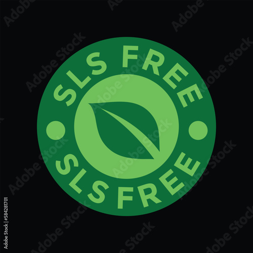 sls free rubber tamp, green color, vector illustration 