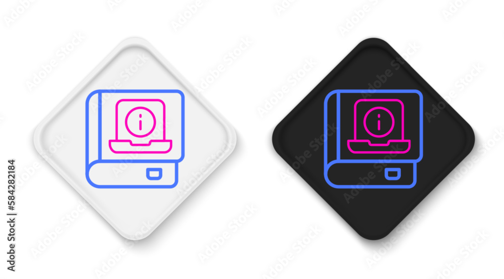 Line User manual icon isolated on white background. User guide book. Instruction sign. Read before use. Colorful outline concept. Vector Line User manual icon isolated on white background. User guide book. Instruction sign. Read before use. Colorful outline concept. Vector