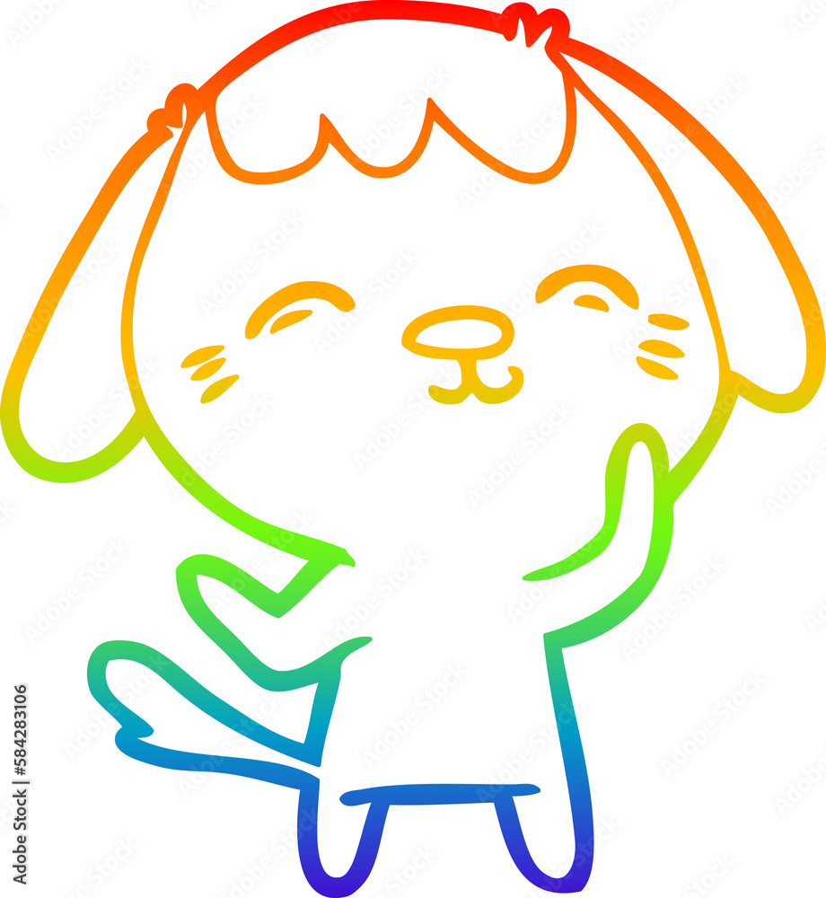 rainbow gradient line drawing happy cartoon dog rainbow gradient line drawing happy cartoon dog