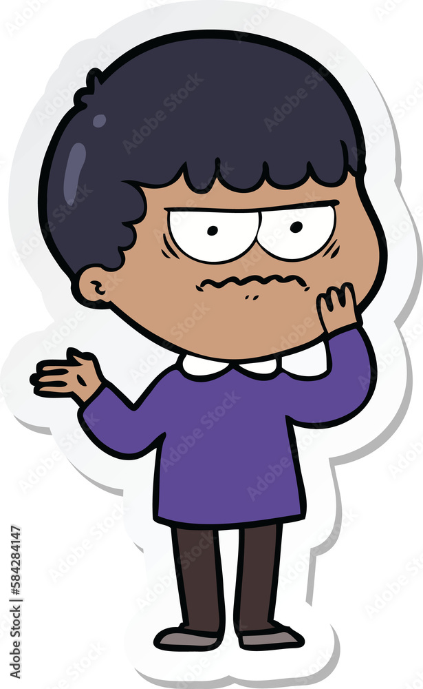 sticker of a cartoon angry man sticker of a cartoon angry man