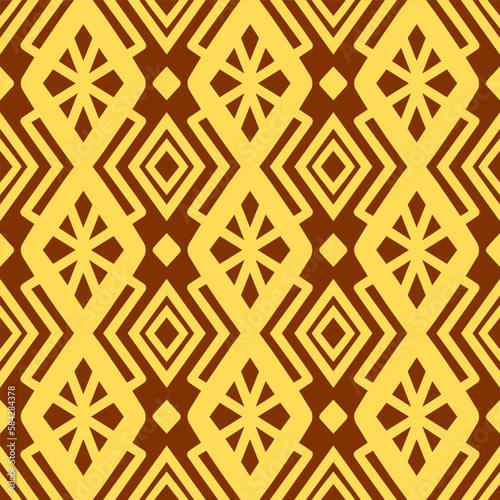 Chevron Seamless Pattern with Tribal Shape. Designed in Ikat, Aztec, Folk, Motif, Luxury Arabic Style. Ideal for Fabric Garment, Ceramics, Wallpaper. Vector Illustration.